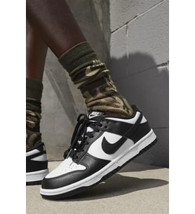 Nike Dunk Low Panda Leather Unisex Sneaker Hakiki Deri Günlük Spor Ayakkabı Siyah-Beyaz