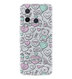 Xiaomi Redmi 12c Kılıf Resimli Desenli Silikon Platinium Series I Love You 1882
