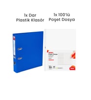 1 Adet Tigra Dar Klasör 1 Adet Noki 100'lü Poşet Dosya Ofis Seti