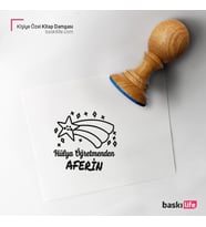 Öğretmen Yıldız Aferin Kişiye Özel Kitap Damgası Kitap Mührü Kaşe Kitap Mühür Özel Damga 421
