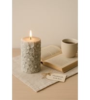 El Yapımı Vanilya Kokulu Çiçek Kabartmalı Soya Wax Mum - Doğal, Dekoratif ve Hediyelik