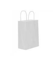 Kağıt Hediye Çantası Düz Renk Büyük Boy 25X31 CM (25 Adet)  Beyaz