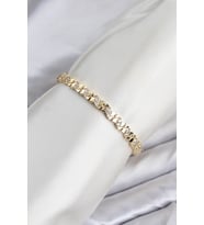 CM Model Zirkon Taşlı VIP Seri Gold Renk Pirinç Kadın Bileklik TJ-BB8609