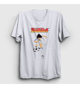 Presmono Unisex Beyaz Dribbler Futbol Anime Kaptan Captain Tsubasa T-Shirt 320393tt