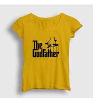 Presmono Kadın Sarı Logo Film Baba The Godfather T-Shirt 251840tt (Sarı)