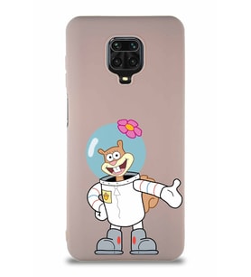 Xiaomi Redmi Note 9S Soft Premier Kapak Sandy Tasarımlı Silikon Kılıf - Pudra (Şeffaf)