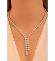 Kadın Gümüş Kolye - İdil Yuvarlak Model Zirkon Taşlı Kadın Kolye
