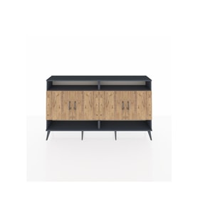 Arges Konsol 6 Raflı 4 Kapaklı 176x30x99 Antrasit-Çam