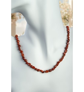 Jasper Doğal Taş Tımbıl Kesim Kırmızı 6x8mm Kolye
