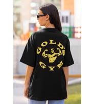 Gold's Gym Arnold Sırt Baskılı Unisex Oversize Bodybuilding Fitness Tişört