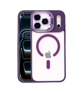 İphone 17 Remim Lensli Standlı Kapak - Derin Mor