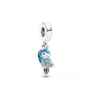 Tropik Cennet Papağını Sallantılı Charm 925 Ayar Gümüş