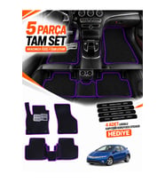 e-biz HONDA CİVİC-FK-HATCHBACK 5 KAPI (2006-2012) Uyumlu EVA Oto Paspas Metal Topukluklu Siyah-Mor