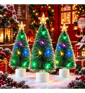 3 ADET MİNİ RENKLİ LED IŞIKLI YILBAŞI ÇAM AĞACI IŞIKLI NOEL AĞACI IŞIKLI KİRPİ YILBAŞI AĞACI 18 CM