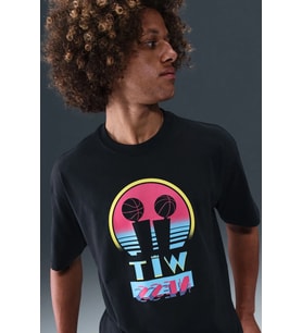Nike LeBron''Miami Twice''Tee Max 90 Loose Fit Grafik Baskılı Erkek Günlük Tişört Siyah