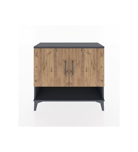 Arges Şifonyer 2 Raflı 2 Kapaklı 88x30x80 Antrasit-Çam