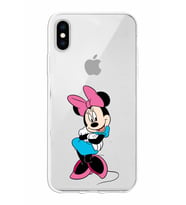 Apple iPhone X Uyumlu Kapak Minnie Mouse Tasarımlı Şeffaf Silikon Kılıf