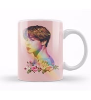 Bts Jimin Çiçekli Kupa Bardak Porselen