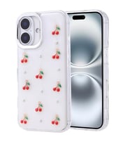 Coverzone Apple iPhone 16 ile uyumlu K?l?f Airbag K�?eli 2mm Kamera �?k?nt? Korumal? Simli ?effaf Bask?l? Z-Kutup Kapak Kiraz
