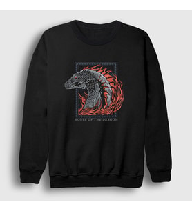 Presmono Unisex Siyah Fire Targaryen House Of The Dragon Sweatshirt 344318tt