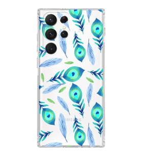 PrintiFy Samsung Galaxy S22 Ultra ile Uyumlu 1mm Slim Fit Nazar Boncuğu 3 Baskılı Şeffaf  Kılıf