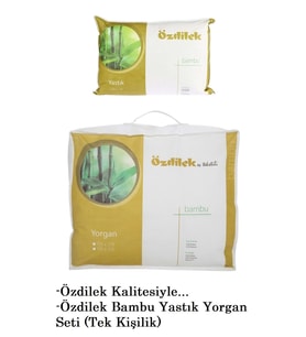 Özdilek 1 Adet Bambu Yorgan + 1 Adet Bambu Yastık (Tek Kişilik)