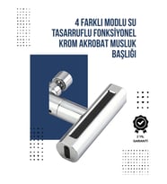 Mey İthalat® 4 Modlu Musluk Başlığı Şelale, Yağmur, Sprey, Köpük Akışı Yüksek Basınç Performansı