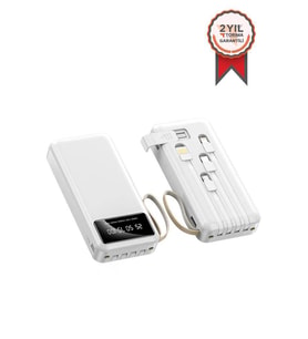 Torima TRM-1021 Hızlı Şarj Özellikli 4 Çıkışlı 20.000 Mah Powerbank Beyaz