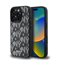 Apple iPhone 16 Pro Max Uyumlu Kılıf DKNY Orjinal Lisanslı M-safe Şarj Özellikli 3D Yazılı Grid Pattern Kapak