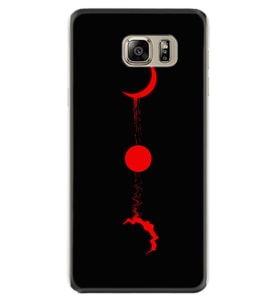 Samsung S7 Edge S20 Fe Plus Ultra S21 S22 Kılıf Boyun Askılı Silikon Red Moon 1710