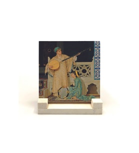 İki Müzisyen Kız (Osman Hamdi Bey, 1880) Baskılı Taş Masaüstlük 10X10