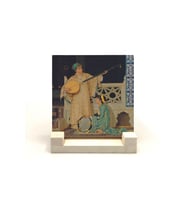 İki Müzisyen Kız (Osman Hamdi Bey, 1880) Baskılı Taş Masaüstlük 10X10