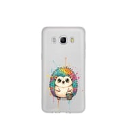Samsung Galaxy J5 2016 ile Uyumlu Splash Kirpi Tasarımlı Şeffaf Silikon Kılıf