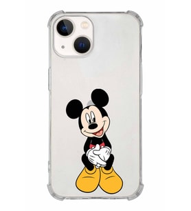 Apple iPhone 13 Uyumlu Köşe Korumalı Antişok  Kapak Mickey Mouse Tasarımlı Şeffaf  Kılıf
