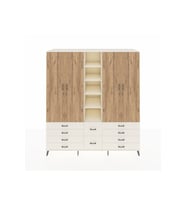 Kronos Dolap 9 Raflı 10 Çekmeceli 2 Askılı 220x59x243 Aytaşı-Çam/Aytaşı