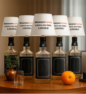 BK Gift Firmalara Özel Logolu Kablosuz 3 Renkli Led Beyaz Şişe Lambası(5 Adet), Cafe&Bar Masa Dekoru, Cafelere Özel, Firmalara Özel