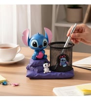 Stitch Figürlü Kalemlik ve Masaüstü Organizer – Dekoratif Metal Kalem Tutucu