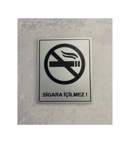 Sigara Içilmez Levhası 10x12 Cm Metal Arkası Bantlı Kolay Montaj
