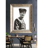 Gümüş Çerçeveli Atatürk Tablo za280