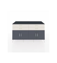 Kronos Konsol 2 Raflı 4 Çekmeceli 8 Kapaklı 176x59x99 Antrasit-Antrasit/Aytaşı