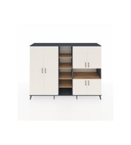 Hyperion Dolap 13 Raflı 6 Kapaklı 220x44x163 Antrasit-Aytaşı/Çam