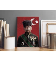 Fahrettin Paşa Kanvas Tablo 40x55cm Çöl Kaplanı Fahrettin Paşa Dekoratif Tablo
