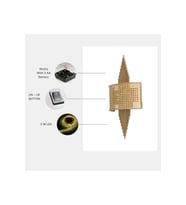 YENİ HANDE PİLLİ ESKİTME OVAL RATTAN ABAJURLU APLİK