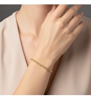 Lorivelle 14K Altın Kaplama Paslanmaz Çelik İtalyan Burgu Halat Zincir Bileklik 2mm 16+5 cm