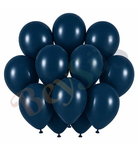 Derin Okyanus Renk Lateks Retro Balon (30 cm) - 12 Adet