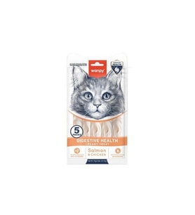 Wanpy Digestive Health Sindirim Sağlığı Somon Balığı ve Tavuklu Sıvı Ödül Maması 5x14 gr