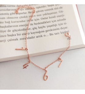 Vaoov 925 Ayar Gümüş Dört Rakamlı Zincir Bileklik