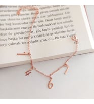 Vaoov 925 Ayar Gümüş Dört Rakamlı Zincir Bileklik