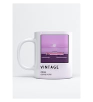 Vintage Filtre Baskı Porselen Kupa Bardak
