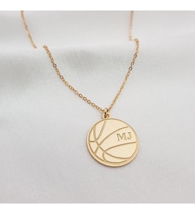 Altın Kaplama Basketbol Topu Gümüş Kolye